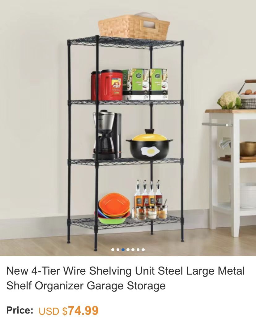 New 4-Tier Wire Shelving Unit Steel Large Metal Shelf Organizer Garage Storage