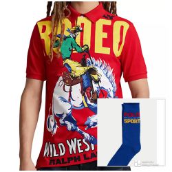 Polo Ralph Lauren Rodeo Wild West Graphic Shirt W/ FREE SOCKS SZ XL Snowbeach NEW