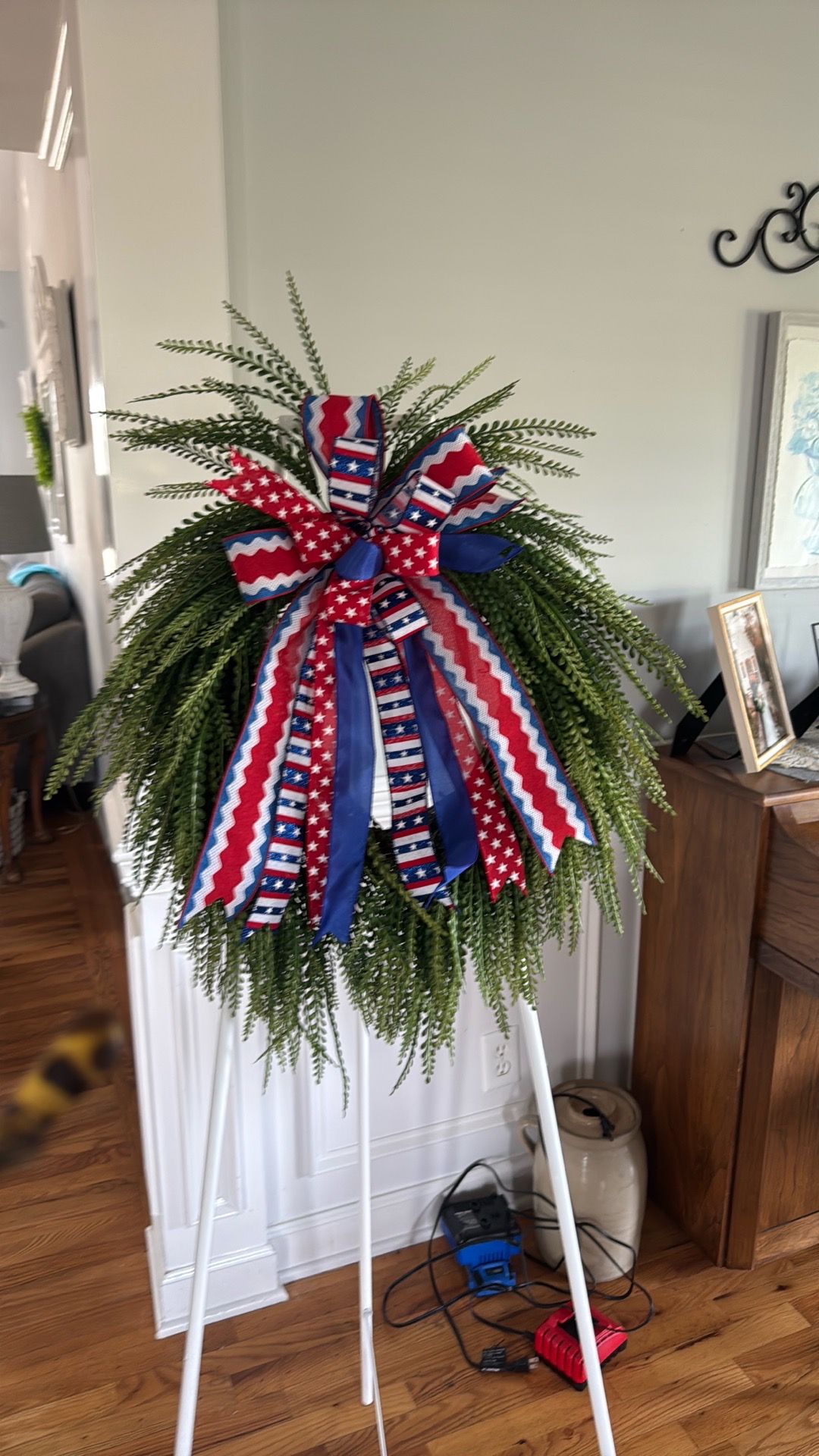 Summer bead wreath 14” with patriotic bow
