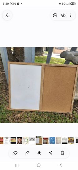 White/cork board with shelf, 24 x 36, wood frame