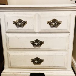 Ivory Dresser And Side Table