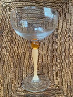 Set of 6 Wine Glasses with Frosted Orange Stems 🍷