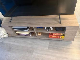 Wood-Look TV Stand with Open Shelves