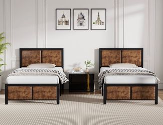 Set of Two Platform twin beds 12.6 elevated