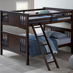 Brand New Espresso Full Over Full Bunk Bed 