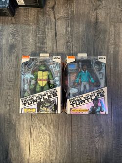 NECA TMNT Old Man Raphael & Baxter Stockman Action Figures