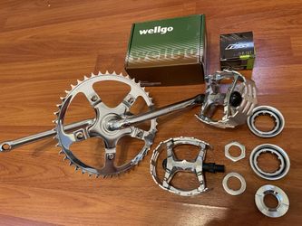 Sugino 45t + SR Sakae 1pc Cranks Chrome Chainwheel Chainring Sprocket Bmx  Wellgo Bear Trap Pedals 