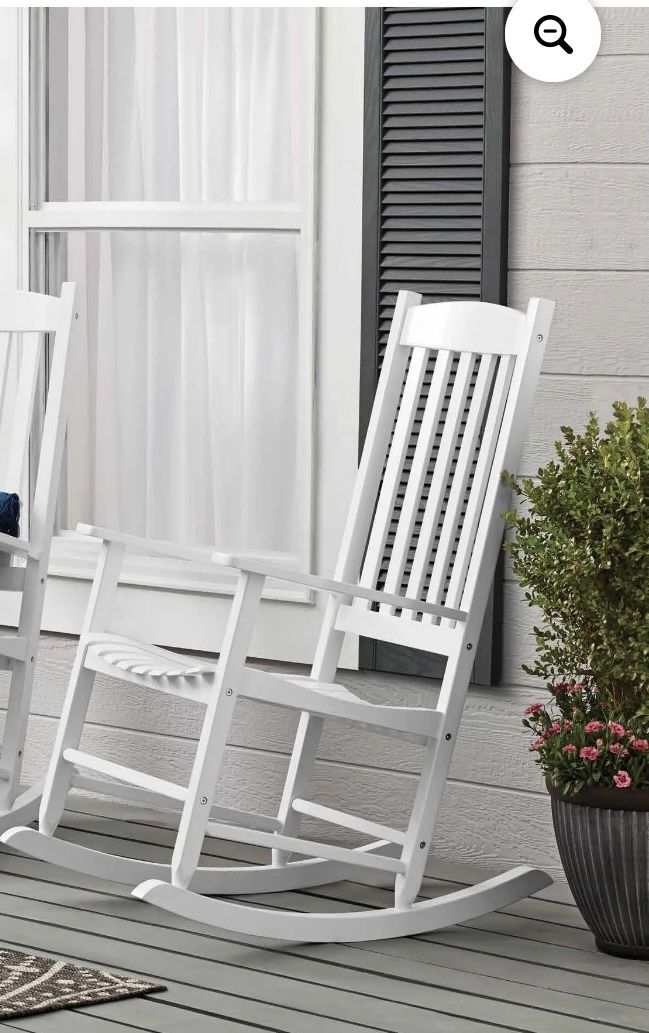 BRAND NEW - Mainstays Outdoor Wood Porch Rocking Chair - White