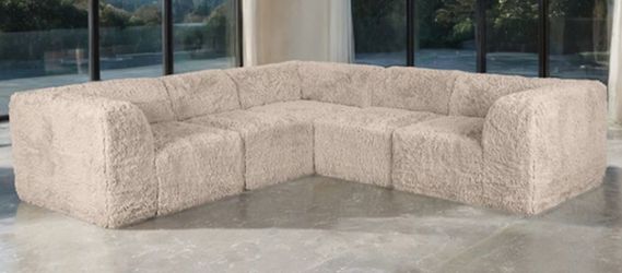 Brand New Taupe Super Plush Compressed Foam Modular Design Sectional Sofa
