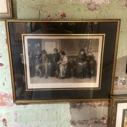 Framed Art Piece Etching 1800s