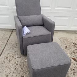 Brand New Olive Swivel Glider with Ottoman (retail $400)