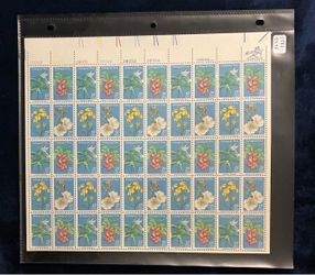 Sheet of 50 endangered flora USpostage stamps
