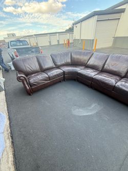 Lshape leather sectional