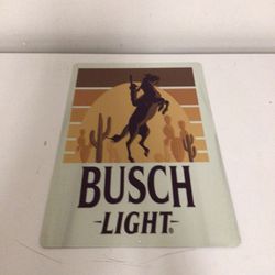 Busch light beer Cowboy metal tin sign