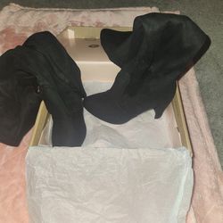 Charlotte Russe Black Heeled Boots 