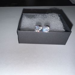 Moissanite STERLING SILVER screw Back Earrings 