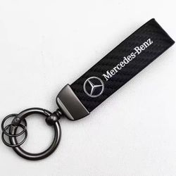 Carbon Leather Benz Keyring Luxury Car Keychain For Mercedes AMG A B C E S CLA GLA GLK GLB GLC ML GL R G Class Accessories