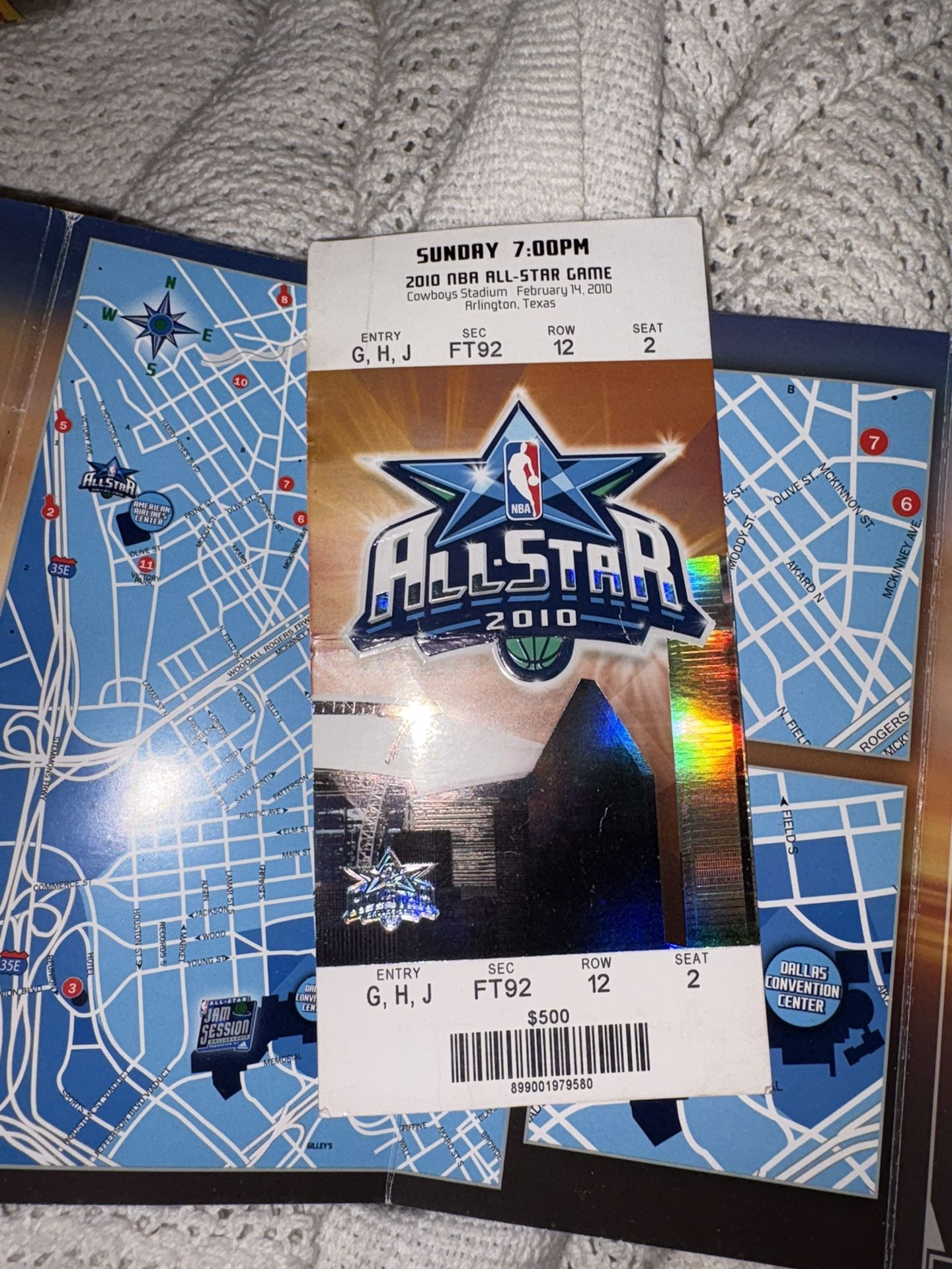 2010 NBA ALL STAR GAME FULL TICKET KEVIN DURANT ASG DEBUT KOBE/LEBRON/WADE PSA 4