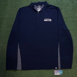 Seattle Seahawks blue and grey quarter zip
