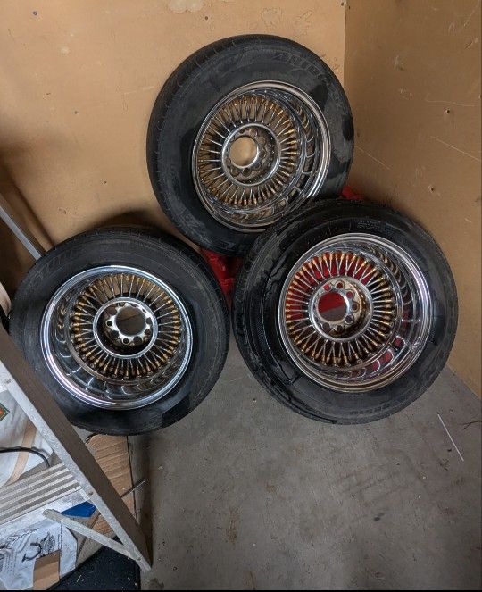 3 Dayton Spoke Rims And Tires