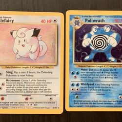POKEMON HOLO CARDS clefairy and poliwrath