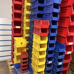 Stackable Plastic Parts Bins / Garage Storage Bins – $1 Each