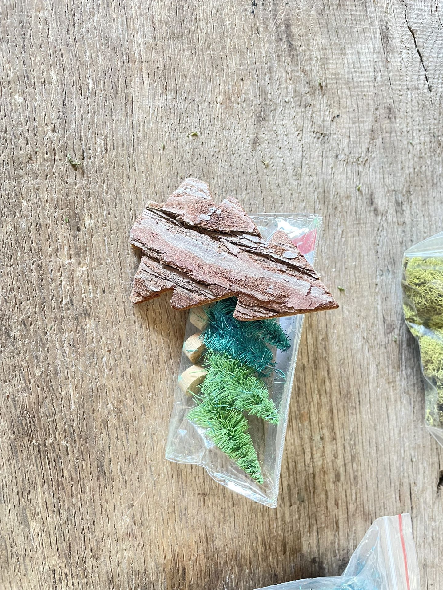 Craft Supplies- Moss, Dried Flowers, Bark, Mini Christmas Trees