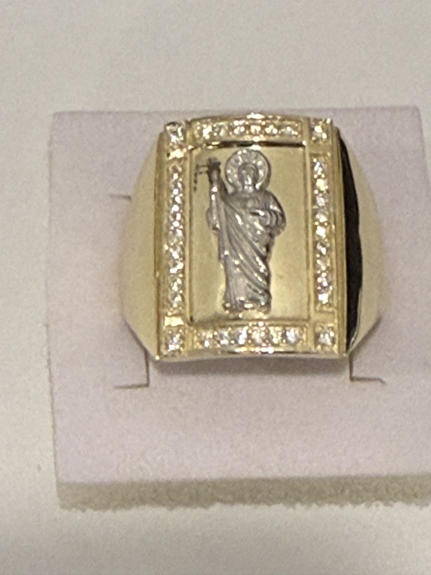 10kt Gold Two Tone Saint Jude Ring