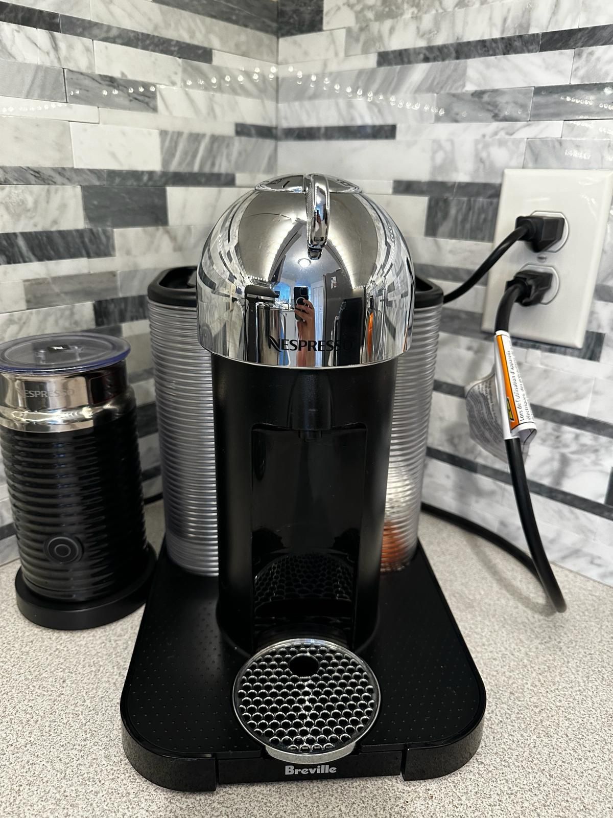 Nespresso Vertuo Line Machine Include Aeroccino And Pods Stand 