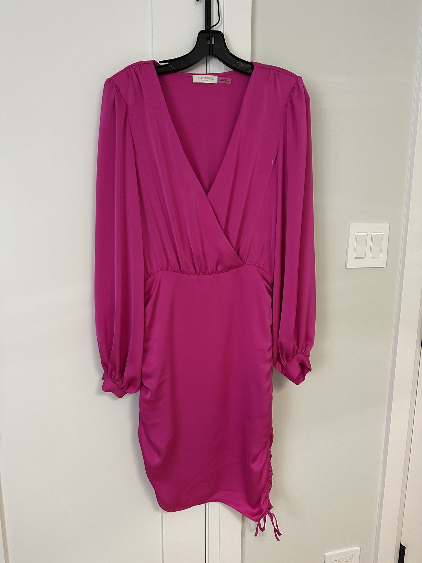 Ramy Brook Foxy V Neck Ruched Mini Dress - Size 8
