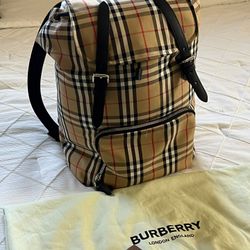 Burberry Yellow Check Rucksack Backpack 