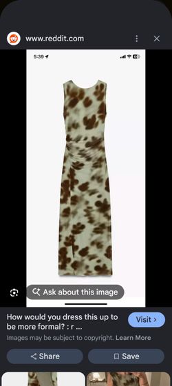 Zara Abstract Print Mesh Dress - Earth