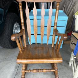 Solid Oak Rocking Chair 