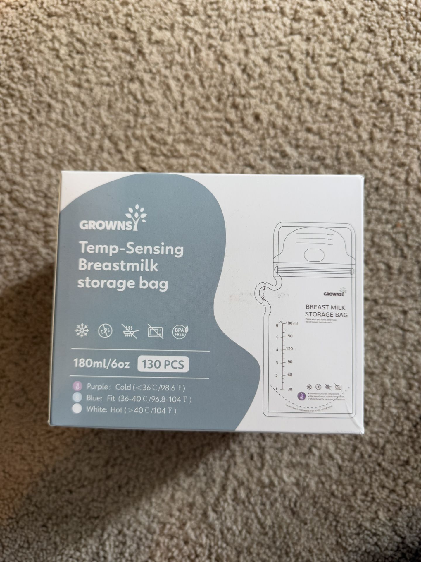 Temp Sensing Breast Milk Bags