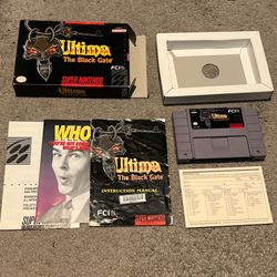 Ultima: The Black Gate Super Nintendo (SNES) w/ Box Manual Inserts NO MAP READ