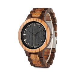 High Quality Stylish Mirumir Featuring Zebra Wood and Japanese Quartz Movement