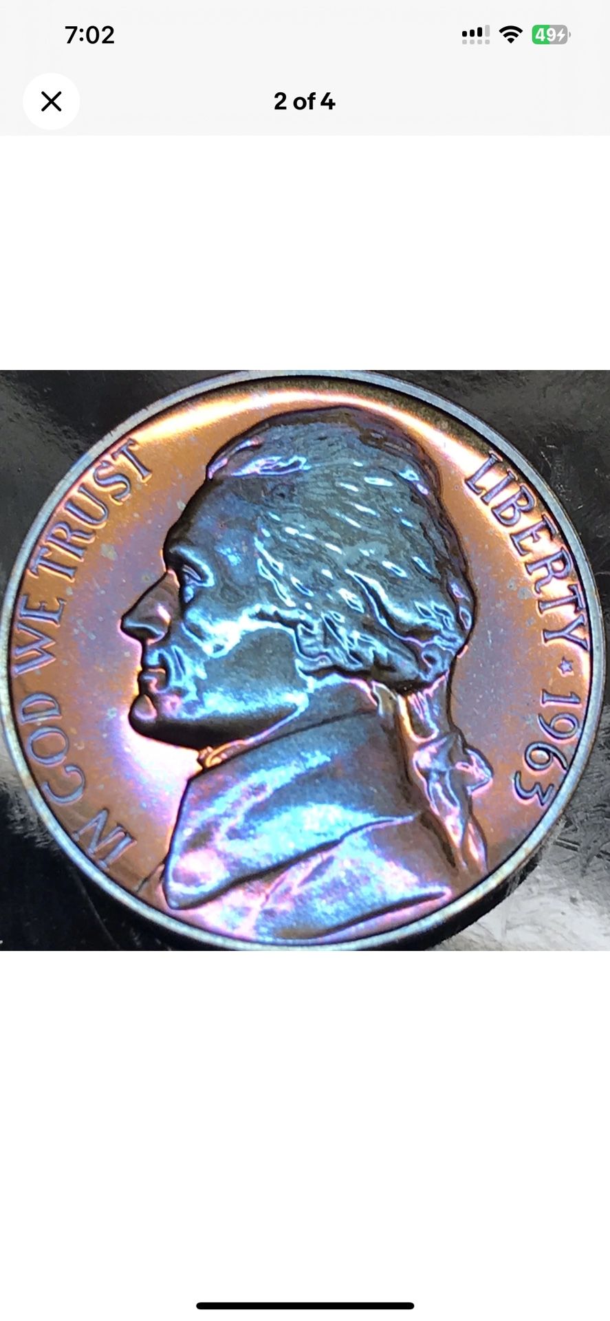 1963 Toned Proof Nickel