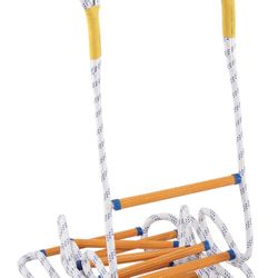 EMEKIAN Emergency Fire Escape Ladder Flame Resistant Safety Extension Rope Ladder with 2 Hooks, 2 Story Homes Reusable Compact & Portable External Lad