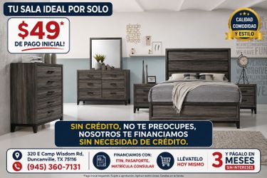 Dark Gray Wood Bedroom Furniture Set 5pcs
