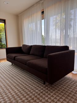 Vintage Thayer Coggin 3-Seat Sofa – Chocolate Brown – Mid-Century Modern
