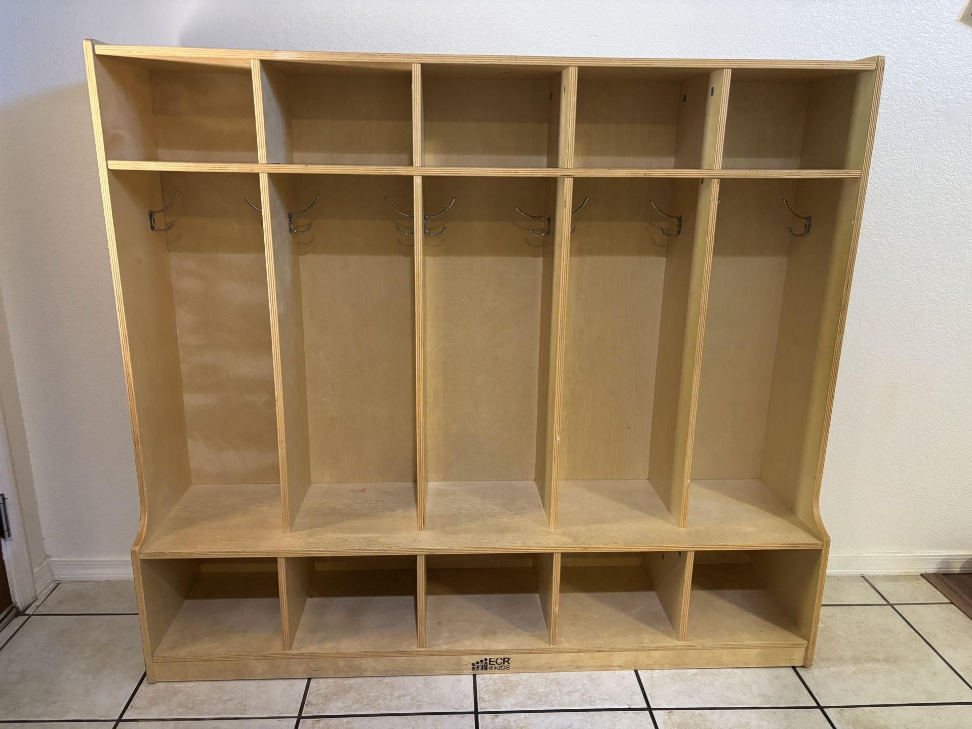 Cubby Storage Unit - 5 Sections - Solid Wood