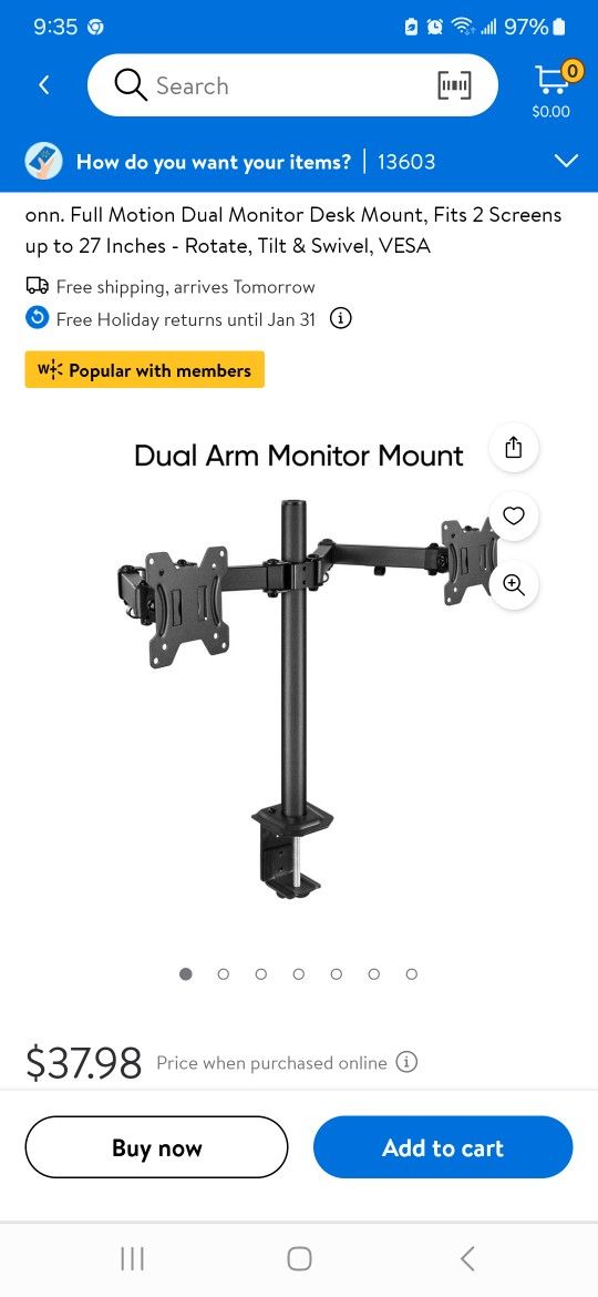 Dual Arm Monitor Mount Stand