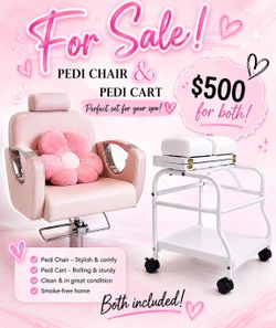 Chair and cart for pedi