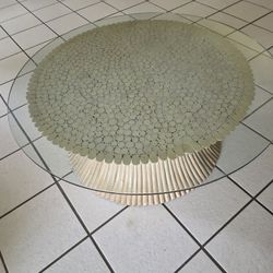 Round table with glass