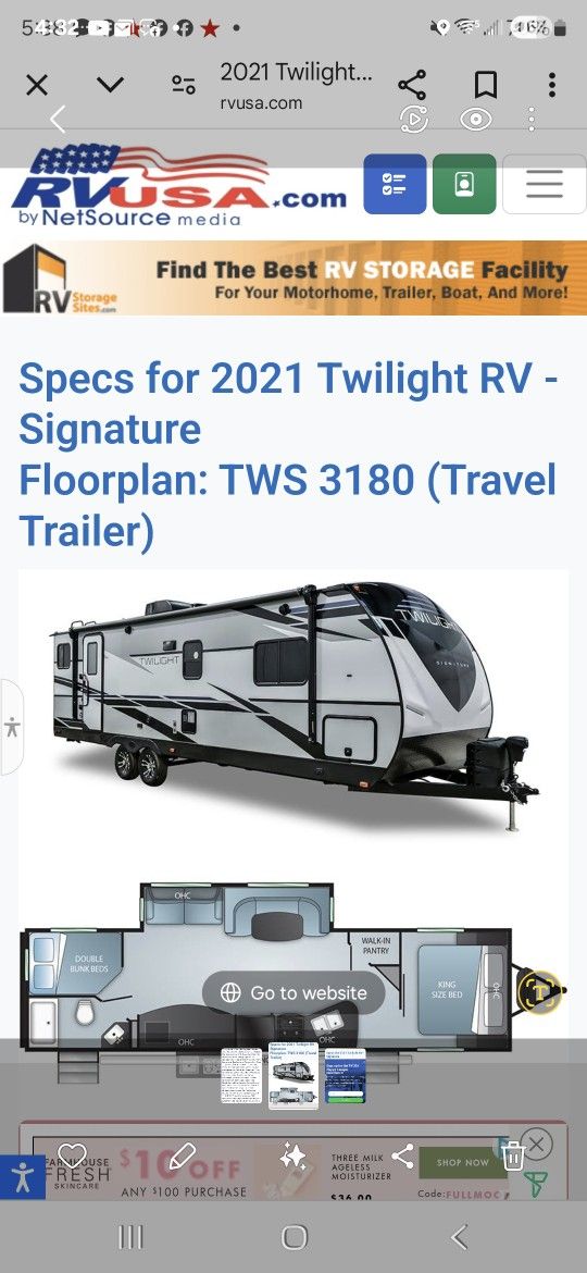 36' TWILIGHT SIGNATURE CRUISER TW3180 CAMPER