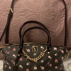 Victoria’s Secret Dark Roses Convertible Satchel Crossbody Handbag-NWOT