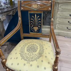 Set of two antique chairs and coffee table