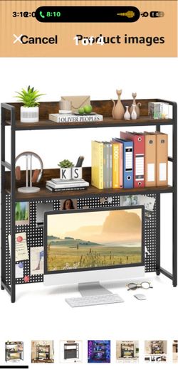 New Industrial Desktop Bookshelf with Pegboard