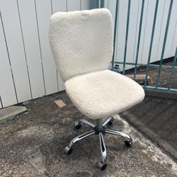 Cream Fluffy Office Chair 