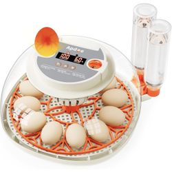 12 Egg Incubator with Temperature and Humidity Control, Automatic Egg Turner, Egg Candler, Hatching Chicken Duck, Quail Bird